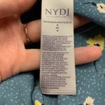 NYDJ  Womens Floral Print V Neck 3/4 Sleeve Blouse Teal Yellow White Size Medium Photo 5