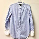 Rag and Bone  Allie Stripe Long Sleeve Cotton Button-Up Shirt Blue Women's Size S Photo 2