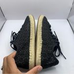 Toms  Lena Black Mosaic Mesh Espadrille Lace Up Flat Shoes Size 7.5 Photo 6