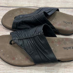 Taos Women's Black Leather Gift 2 Thong Sandals Flip Flops Size 8 Photo 0