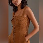 Good American ‎ NEW Jumpsuit Womens Medium Brown Lace Up Utility Twill Cargo Photo 11