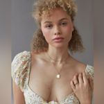 En Saison Yellow Floral Eyelet Mini Dress Puff Sleeve tie Open Front Women’s M Size M Photo 1