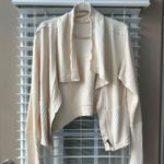 Free People  cream hazel cardi sweater zip up jacket size medium  Photo 0