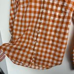 J.Crew Gingham Preppy Plaid Button Down Top Sz 0 Spring Orange White Cotton Photo 12