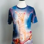 Galaxy Cat Riding Bacon T Shirt Medium Photo 0