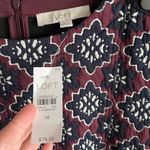Loft NWT  jacquard mod quilted shift dress burgundy & navy Photo 2