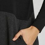 Eileen Fisher Dress Black Charcoal Colorblock Pockets Silk Lagenlook Photo 1