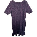 Dressbarn NWT Burgundy Black Leopard Short Sleeve Peplum Hem Midi Dress Size L Purple Size L Photo 1
