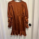 Pretty Lavish Daphne Plunge Mini dress Satin Copper Size 10 Red Photo 3