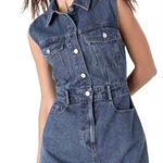 Joie NWT  Collared Denim Button Up‎ Jean Mini Dress Size Large Photo 0