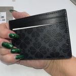 Kate Spade Flower PVC Card Holder Black New York Signature Pattern Photo 6