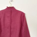 LOGO By Lori Goldstein [LOGO Lori Goldstein] Pink Tweed Gold Button Front Fray Hem Lady Jacket Size XS Photo 7