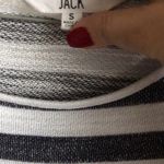 Jack by BB Dakota Jack Blue/White Striped Hi-Low Sweater Photo 1