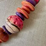 Pink and orange chunky beaded necklace Photo 8