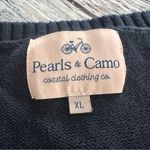 Pearls & Camo Navy Sweater with Red Lobster Design Blue Size XL Photo 4