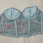 Vassarette  Floral Blue Sheer Bustier Top woman’s size 36 B Photo 1