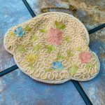 Vintage Beaded Embroidered Satin Evening Purse with Unique Floral Design Photo 2