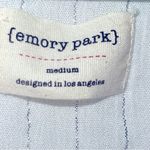 Emory park Long sleeve blouse NWOT white with silver detailed geometry neckline Photo 5