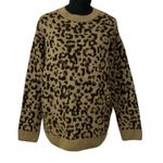 Mango Leopard Print Crew Neck Oversized Sweater(Size Small) Photo 1