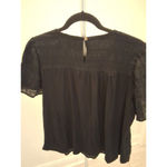 Knox Rose Womens White Embroidered Short Flutter Sleeve Shirt Black S Unique Top Photo 4