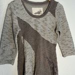 Anthropologie Angel of The North Taupe Mixed Lace Sweater Knit Large Metallic Photo 0