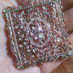 Artistic Pink Crystal and Pink Bead Rose Gold Tone Pendant Necklace Photo 11