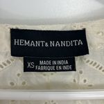 Anthropologie π Hemant & Nandita XS White and Black Eyelet Lace Tunic with Tassels Photo 5