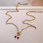 Cherry Pendant Necklace for Women Gold Photo 3