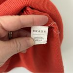 BRASS Orange Fine Rib Knit Cotton Silk Short Sleeve Blouse XL Photo 4