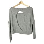 Chaser Light Gray Waffle Knit Open Back Long Sleeve M Photo 1