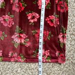 Forever 21 🦋  Red Pink Floral Velevet Mockneck Long Sleeve Mini Dress Small Photo 4