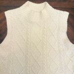 Le lis  Cream Cable Knit Turtleneck Sweater Vest Photo 1