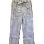 Banana Republic High-Rise Wide-Leg Linen-Cotton Pant in Navy & White Stripe 0 Photo 1