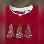 Hasting & Smith VTG Christmas Tree Red Green Holiday Sparkly Sweater Comfy Retro Hippie Boho XL Photo 3
