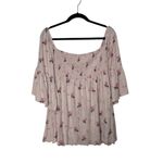Free People  Lana Off The Shoulder Smocked Tunic Top Cloud Berry Pink Size Medium Photo 9