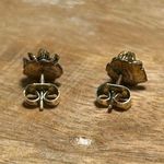 Vintage Rose Flower Gold Tone Earrings Photo 6