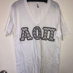 American Apparel 🆕 Alpha Omicron Pi Chevron Embroidered Tee Photo 0