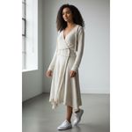 Umgee Embellished Knit Wrap Dress Cardigan Style Natural Size S Photo 1