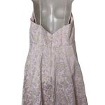 Badgley Mischka Pink Golden Hue Jaquard Spaghetti Strap Mini Dress sz 16 Photo 4