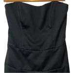 Black Satin Straplesss Evening Party Dress Mermaid Size 8 Photo 3