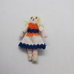 Female Cloth Doll Brooch Orange Photo 1