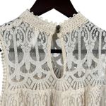 Xhilaration Lace Sleeveless Top Ivory Cream High Neck Romantic Boho Size S Photo 1
