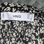 Mango  Ruffled floral print dress black white Sz 6 Photo 9