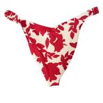 Beach Riot  Red and White Floral High‎ Waist Ribbed Swim Bottoms Size XL NWOT Photo 1
