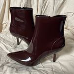 Jeffrey Campbell Puddles Pointed Toe Rain Ankle Boots Wine Shiny Size 7 Photo 3