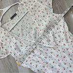 Brandy Melville  Dress floral wrap mini womens White (one size) coquette feminine Photo 3