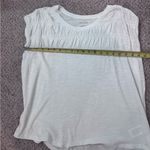 Pilcro Anthropologie Ivory Ruched Yoke Cotton Tee Top Small Boho Minimalist Photo 7