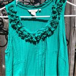 Sundance  S Green Cotton Dress Coverup Ruffle neckline Photo 3