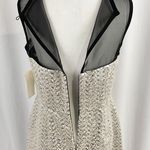 Shoshanna New  Metallic Foil Herringbone Tweed Sheer Yoke Sleeveless Dress Photo 17