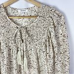 Mittoshop  White & Beige Printed Smocked Bust Long Sleeve Blouse S Photo 2